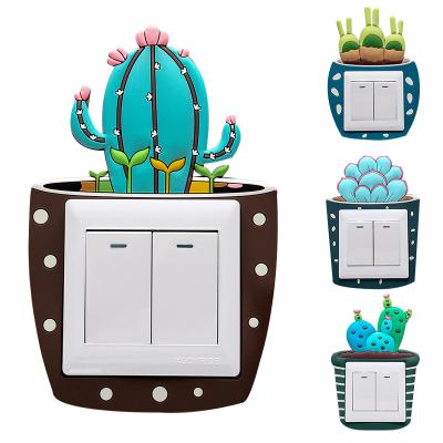 China Europe Amerpromo Creative Rubber Protector Protector Home Decoration Glowing At Night Cute Cactus Outelet Cover For Kids Reminder In The Night for sale