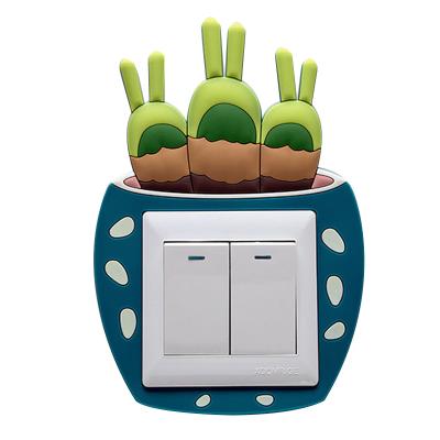 China Japan Cartoon Cactus Wall Sticker Decoration Swing Lamp Switch Glowing Luminous Wall Stickers Amerpromo for Kids Girls Boys Baby for sale