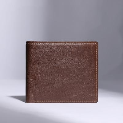 China Custom RFID Men's Wallet Men's Minimalistic Genuine Leather Credit Card Wallet Designer Leather Wallet for Men for sale