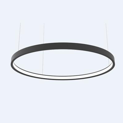 China Aluminum Alloy Aluminum Circle LED Extrusion In Black Round Led Profile For Pendant for sale