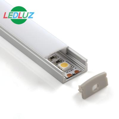 China Linear Led Decorations 17x8mm Black White Sliver Aluminum Profile With 2835 Led Strip for sale