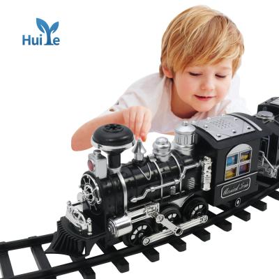 China Slot Toy Huiye Electric Train Toy rc slot toys intelligence voice rc smoke electric railway set for sale