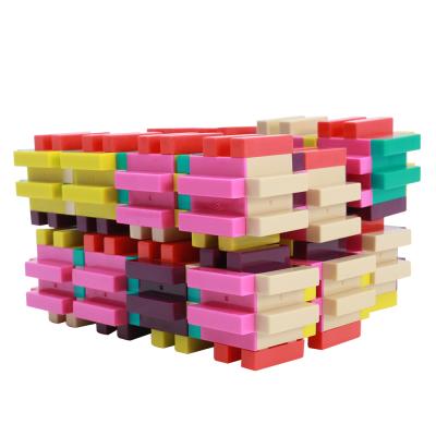 China Magic Colorful Educational Plastic Building Toy Huiye Cube Building Blocks Kids Stacked Building Blocks Creative Toy For Children for sale