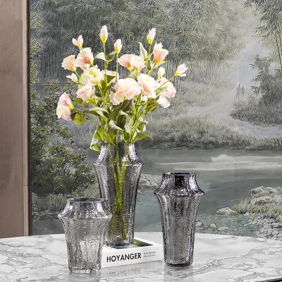 China Art Deco Hot Sale Glass Vases  Home Decor Stand Wedding Table Centerpieces Event Party Decoration Clear Crystal Glass Flower Vase for sale