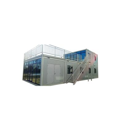 China Modern Expandable Container Shop Fabricated Lightweight Flatpack Office Container Steel Frame And Floating House Sandwich Panel for sale