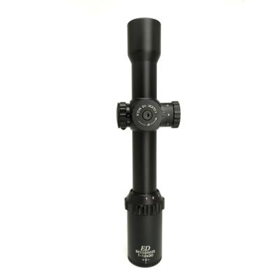 China Tactical Hunting Scopes Optics 1-12x30mm ED Lens Illuminated Long Range Rifle Scope for sale