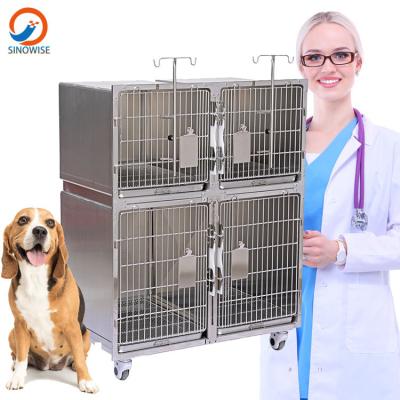 China 304 Stainless Steel Pet Dog Cage Dog Cat Cage Veterinary 304 Stainless Steel Stainless Steel Animal Cages for sale