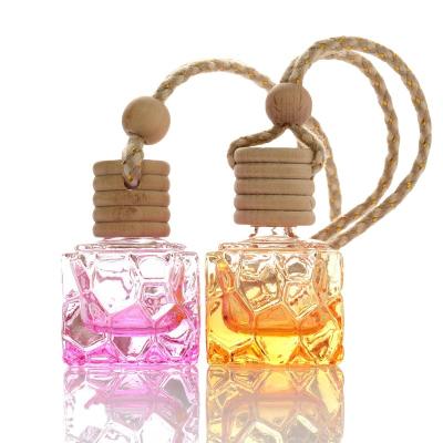 China Car Perfume Diffuser Refillable Colorful Glass Air Freshener Bottle 8ml for sale