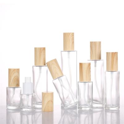 China Luxury Cosmetics Packaging Glass Bottle Sets Empty Cream Jar And Pump Spray Bottle Skin Care Set Face Cream Lotion Glass Bottle for sale