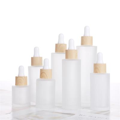 China Various 30ml 50ml 80ml Face Serum Empty Dropper Bottle Oil Bottle Cosmetic Frosted Glass Essential Oil Dropper Bottles for sale