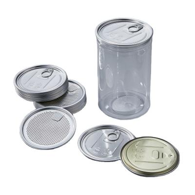 China Non Spill Customized Logo Design Aluminum Open End Easy Peel Off Lids Silver Color 65mm For Food Storage Box for sale