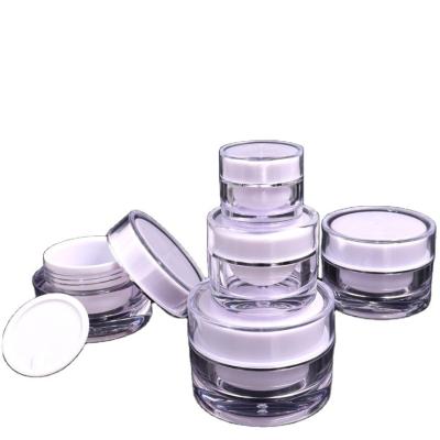 China Factory Price 5g 10g 15g 20g 30g Face Cream Cosmetic Plastic Jars Luxury Acrylic Plastic Wall Empty Cosmetic Skin Care Double Wall for sale