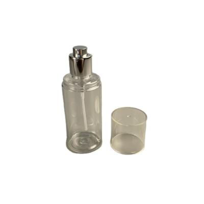 China Cosmetic ACP Leather-on Aluminum Perfume Sprayer Pump PET Bottle 80ml 150ml 300ml With Big Lid Cover for sale