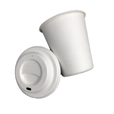 China 90mm Bagasse Lid Paper Pulp Coffee Cup Eco Friendly Disposable Compostable Biodegradable Lid for sale