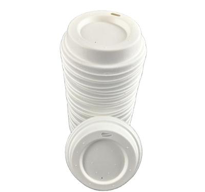 China 100% Microwavable Disposable Biodegradable Coffee Cups Sugarcane Bagasse Paper Pulp Lid For Cup for sale