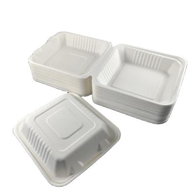 China Biodegradable azucar llevar d'alimentos de bagazo de cana de 100% envases de embalaje de Venta de caliente eco disposable clamshell for sale