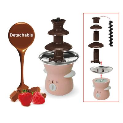 China Hotel 2 Pounds Capacity Detachable Fondue Chocolate Fountain 3-Tier Chocolate Fountain for sale