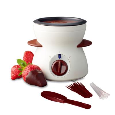 China Electric Household Chocolate Crucible Melter Pot For Chocolate Cheese With Fork Chocolate Fondue Set for sale