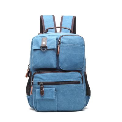 China PORTABLE Customize Logo Causal Men Backpack Large Capacity Multi-pockets Canvas Laptop Business Durable Rocksack Bag for sale