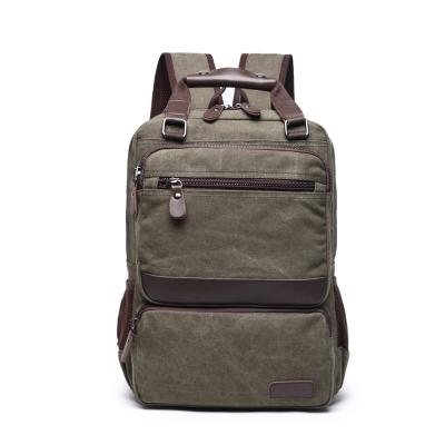 China PORTABLE custom canvas business laptop backpack large capacity vintage causal travel shoulders backpack for men for sale