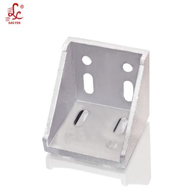 China 90 degree angle construction socket bracket for T or slot/V track aluminum profile with accessories for sale