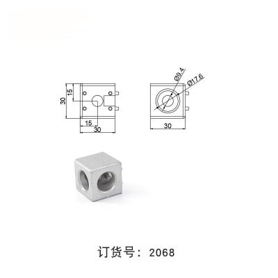 China Aluminum Connector Bi-Directional Right Angle Block Corner Connector Profile Aluminum Profile Through Connector for sale