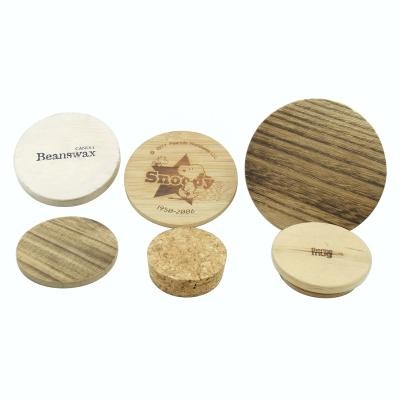 China Laser Cut Child Safe With Different Smoked Walnut Cork Closures Wooden Bamboo Lids Covers Sticks Reeds Corks Haodexin Cosmetic Glass Jars for sale