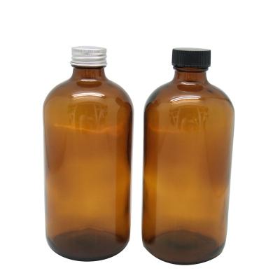 China Boston Round 500ml Hand Soap Glass Bottles 16oz Hand Wash Glass Bottles Big Boston Round Glass Bottles Haodexin for sale