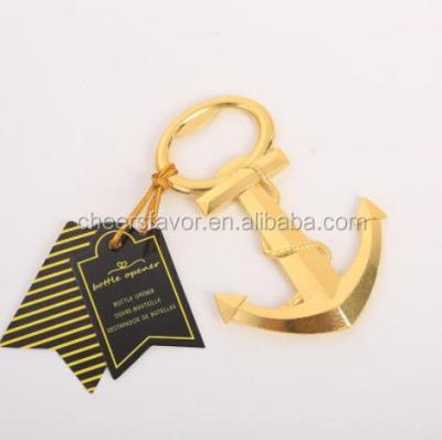 China Alloy WINE WEDDING FAVOR GOLD ANCHOR BOTTLE OPENER NAUTICAL Favors for sale