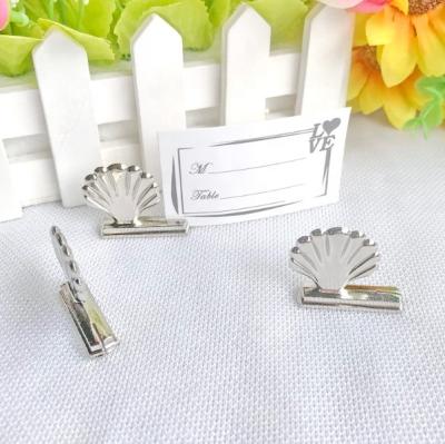 China Place Card Holder Wedding Accessory Silver Plated Shell Place Card Holder Bachelor Party Supplies for sale