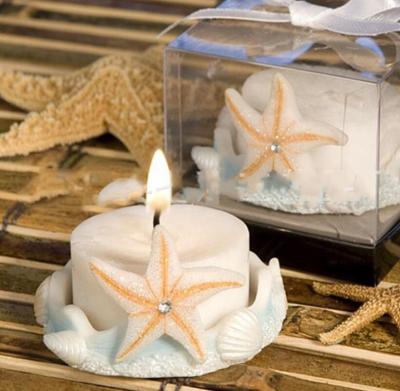 China Luxury Blue Starfish Candle Holder Beach Wedding Favor 50pcs/lot for sale