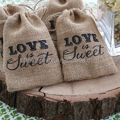 China Burlap Wedding Favor Box Or Candy Tote Bag - 