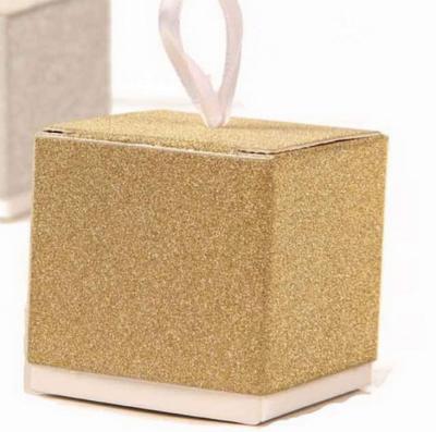 China Free Shipping 100pcs/lot Paper Gold And Silver Glitter Box Wedding Party Gift Favors Box Wedding Candy Box for sale