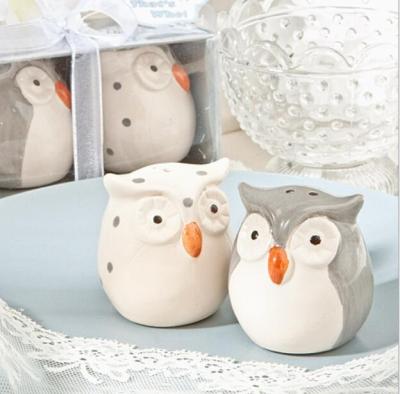 China Cute Promotion Gifts Sale 50sets/lot Baby Shower Owl Salt and Pepper Shakers Gifts for sale