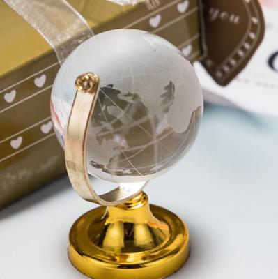 China Crystal and Metal Beautifully Crafted Mini Crystal Globe Favors Wedding Souvenirs Decoration for sale