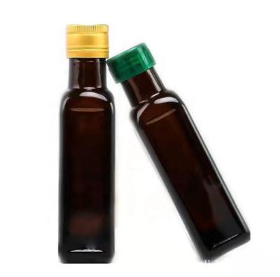 China Household Products Fit 100ml 250ml 500ml Olive Green Argan Oil Cooking Glass Bottle With Screw Top For Soy Sauce Vinegar Soybean Coconut for sale