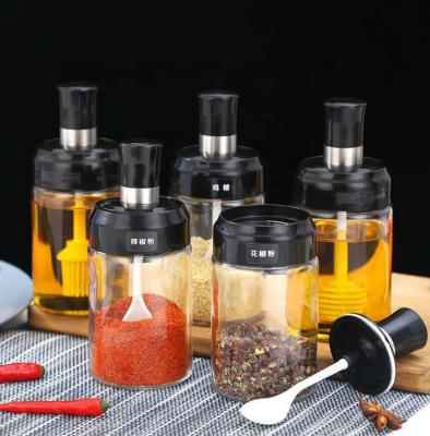 China Low Price 250ml Glass Spice Brush Bottle Salt Pepper Spice Sprinkler Set Household Products Honey Bee Condiment Serve Canister Kitchen Tableware Sprinkler Set with condiments for sale