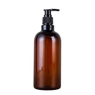 China Household Products Round Plastic Bottle 500ml Hand Soap Colored Shampoo Body Wash Bath Shower Gel Wash Exfoliate Scrub With Black PP Pump for sale