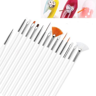 China Acrylic Nail Art Design Tools, 15pcs New Arrival Painting Brush Set with 5pcs Dotting Pens for sale