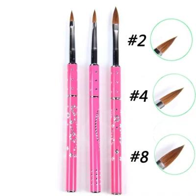 China NAIL Kolinsky Acrylic Nail Brush Size 2 Non-Slip 3D Nail Art Brush for sale