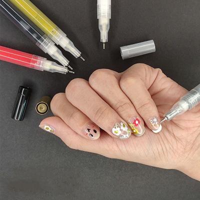 China Nail Art Beauty Salon New Arrival Nail Art Polish Painting Drawing Graffiti Pen DIY Flower Abstract Lines Details Pen Nail Painting Pen for sale