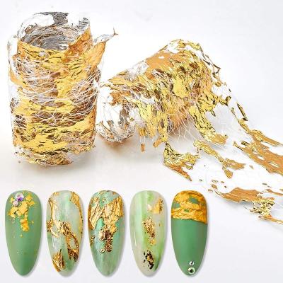 China Fashion Design New Arrival Nail Art Holographic Aluminum Nail Foil Gold Silver Foil Peels Stickers Glitter 3D Glitter Nail Decals for sale