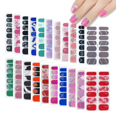 China New Arrival Fashion Design Real Nail Art Decal Strips Nail Sticker Printing Self Adhesive Gel Paper Nail Polish Stickers Wraps for sale