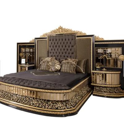 China Complete set of chic home furniture and beautiful bed room furniture, royal italian bedroom furniture set king size comforter bed luxury classic for sale