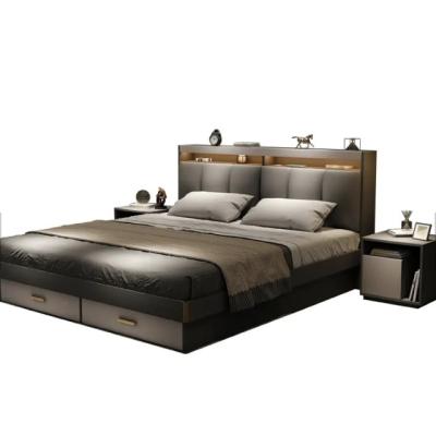 China Modern Wooden Queen Size Bedroom Furniture Bed Space Saving House Wooden Seeing Functional Bed for sale