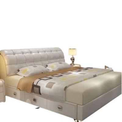 China Nordic Modern Modularization Fabric Double Bed Leather Light Luxury Bedroom Tatami Upholstered Soft Bed With Storage For Home Hotel for sale