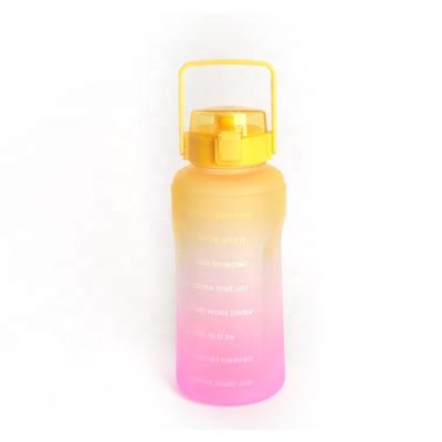 China Sustainable Sport Large Capacity Bpa Free Motivational Frosted Plastic Water Bottles for sale