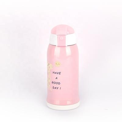 China New Arrival Sustainable Bpa Free Double Wall Vacuum Stainless Steel Flip Straw Kids Water Bottles for sale