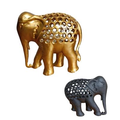 China 2021 Europe And The United States Creative Resin Elephant Sculpture Deco Hollow Texture Elephant Home Decoration Resin Crafts Gift Exporters Elephant for sale