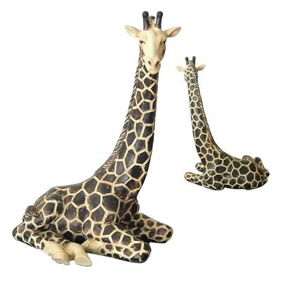 China Europe And USA Polyresin Resin Craft Home Decos Tableware Animal Sculpture Ornaments Giraffe Statue Polyresin Giraffe Deco for sale